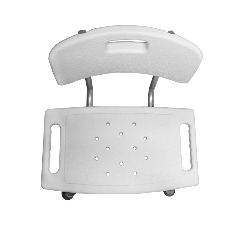 Bath Bench With Back Adjustable Leg Height, Plastic Bath Chair Height Adjustable Shower Chair with Back and Non-slip ADA Shower Seat, Medical Shower Bench Seat for Elderly Adults Disabled, White - Image 3