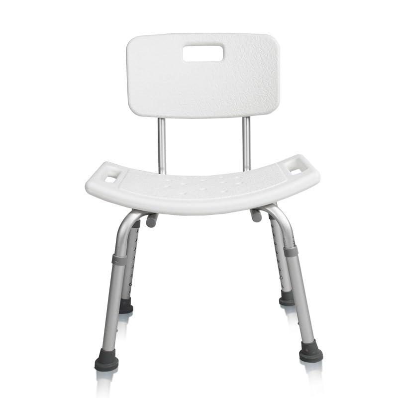 Bath Bench With Back Adjustable Leg Height, Plastic Bath Chair Height Adjustable Shower Chair with Back and Non-slip ADA Shower Seat, Medical Shower Bench Seat for Elderly Adults Disabled, White - Image 5