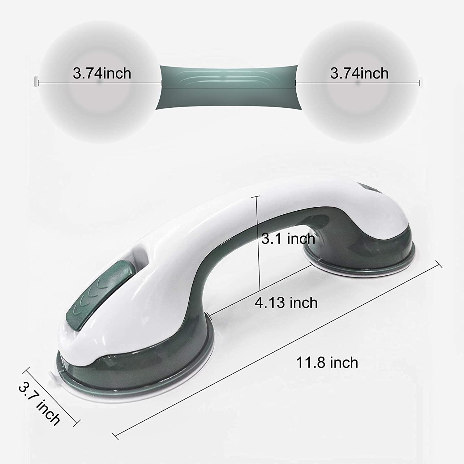 Grab Bar 12" Balance Assist Bar - Suction Shower Bath Handle (Set of 2) - Image 6