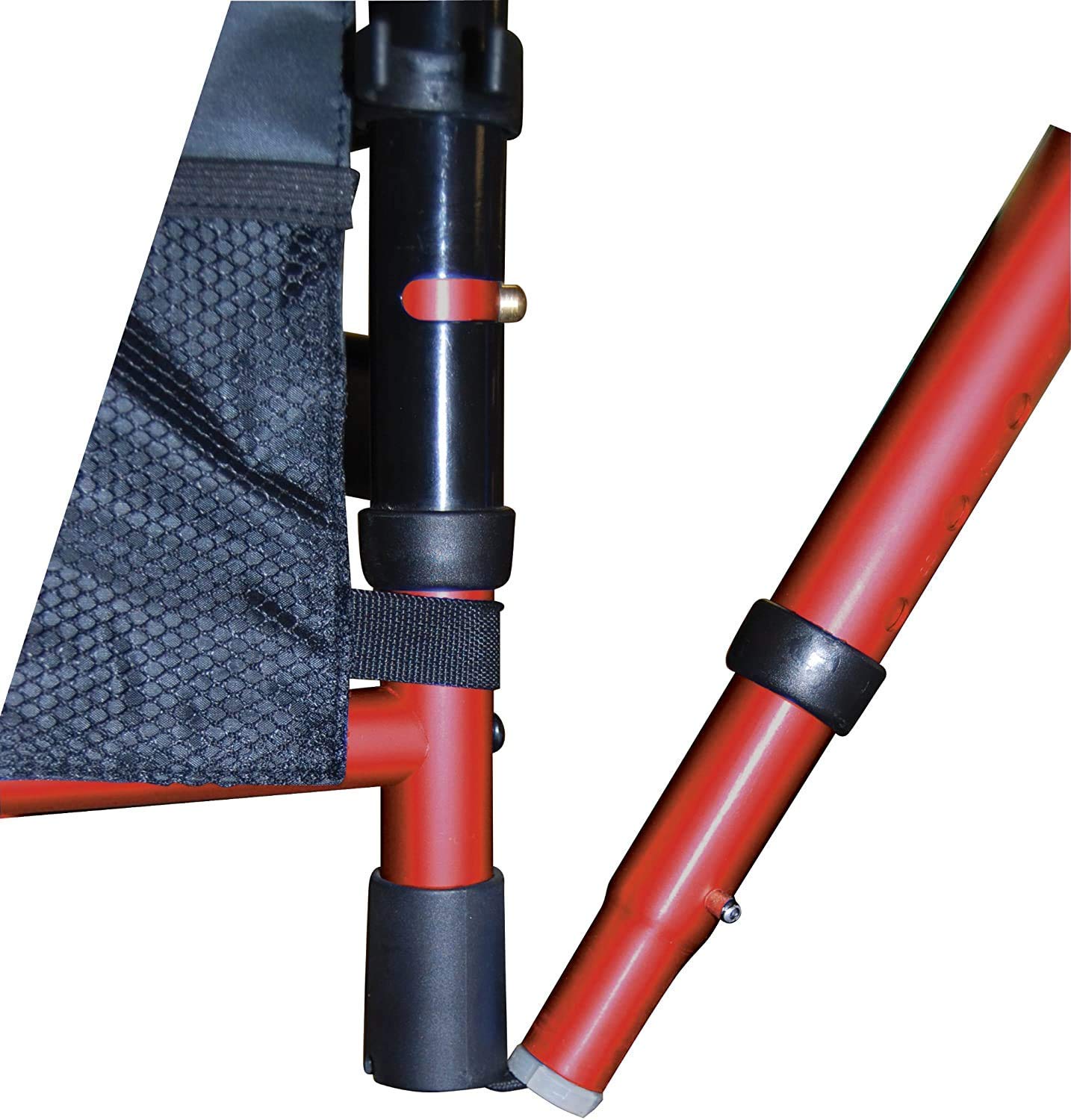 HEALTHLINE 2 Wheel Walker for Seniors & Adults - Deluxe Lightweight Foldable Walker with Wheels 5" and Legs Fold Up Plus Extra Pouches (Red) - Image 2