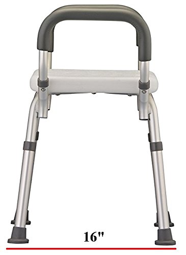 HEALTHLINE Adjustable Shower Bench with Arms – Lightweight Bath Seat with Padded Handles, Height 15"–20", White Plastic Seat with Drainage Holes, for Balance Assistance in Shower/Tub, 300 lb Capacity - Image 4