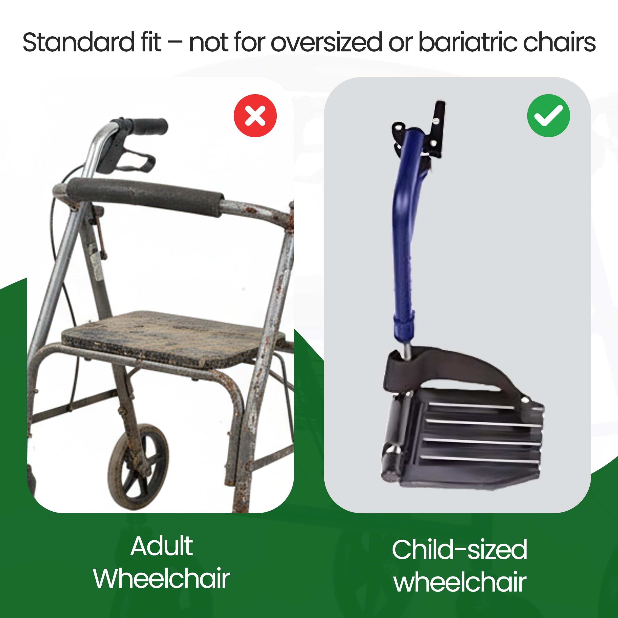 HEALTHLINE Adjustable Wheelchair Footrests with Heel Loops – Fits Many Standard Models with 1-3/8" Pin Spacing – Check Dimensions Before Purchase – Swing-Away Design, Height Adjustable, Blue (Pair) - Image 5