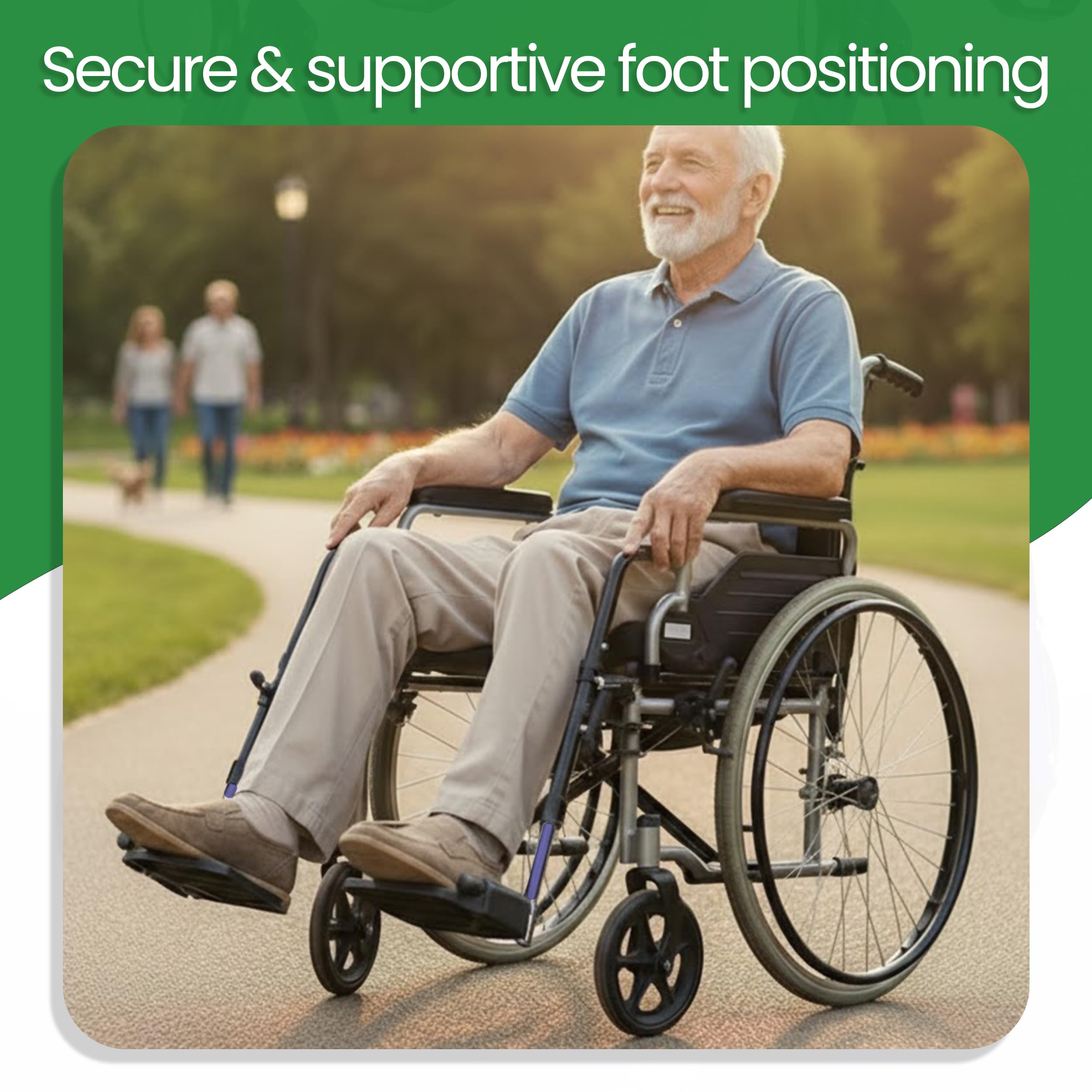 HEALTHLINE Adjustable Wheelchair Footrests with Heel Loops – Fits Many Standard Models with 1-3/8" Pin Spacing – Check Dimensions Before Purchase – Swing-Away Design, Height Adjustable, Blue (Pair) - Image 6