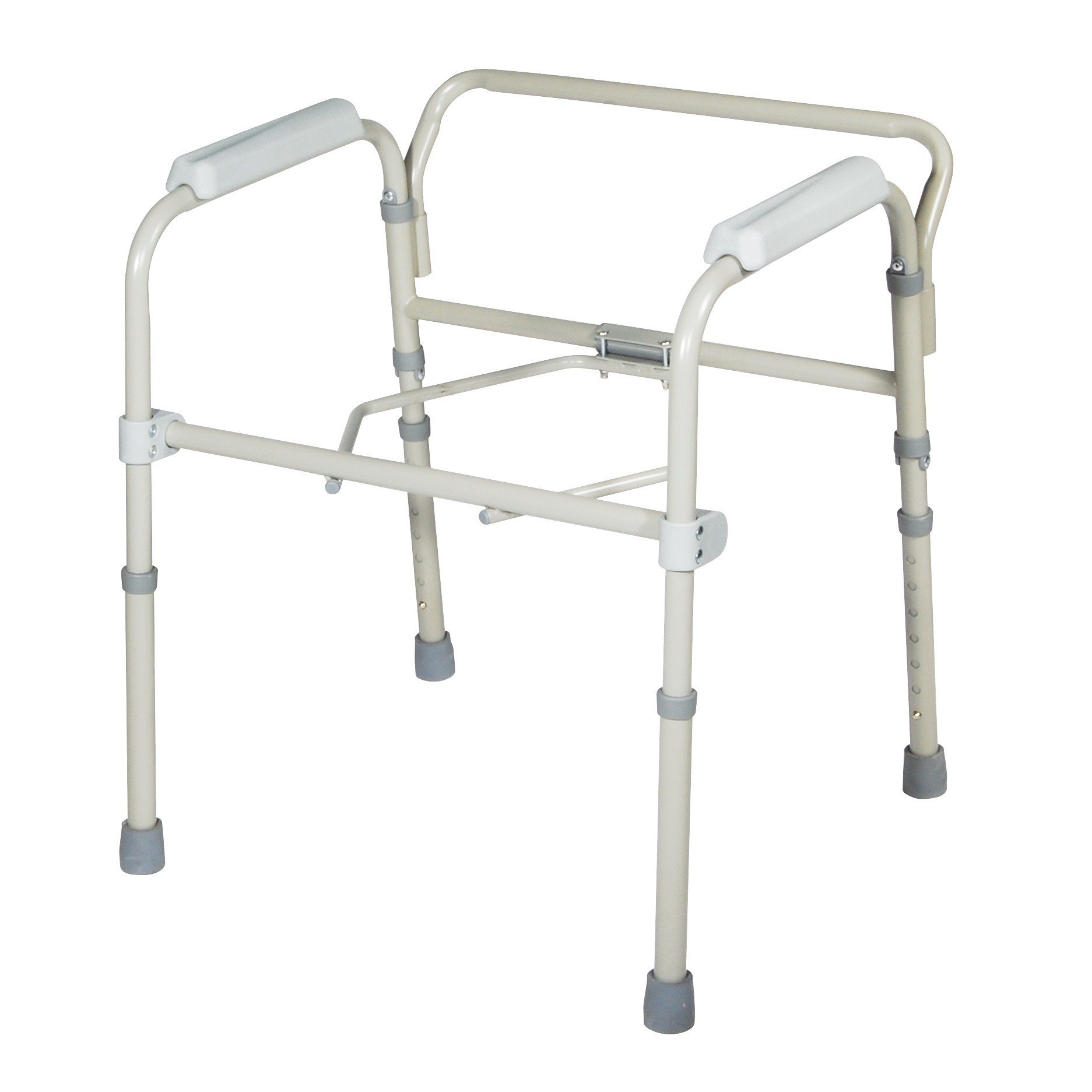 HEALTHLINE Bedside Commode for Seniors - Folding Commode Chair for Toilet with Arms - 3 in 1 Commode Chair Over Toilet Seat with Lid, Splash Guard & Arms - Image 5