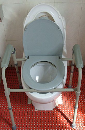 HEALTHLINE Bedside Commode for Seniors - Folding Commode Chair for Toilet with Arms - 3 in 1 Commode Chair Over Toilet Seat with Lid, Splash Guard & Arms - Image 7