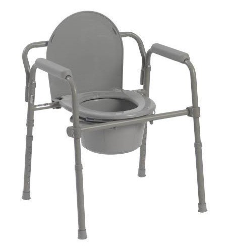 HEALTHLINE Bedside Commode for Seniors - Folding Commode Chair for Toilet with Arms - 3 in 1 Commode Chair Over Toilet Seat with Lid, Splash Guard & Arms - Image 8
