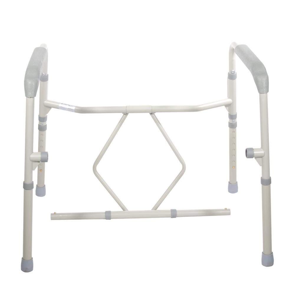 HEALTHLINE Heavy Duty Commode Bariatric, Medical Bedside Folding Bariatric Commode Chair Toilet for Elderly Seniors Disabled, Wide, 650 lbs, Gray - Image 3