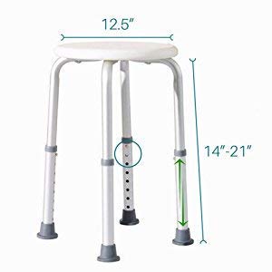 HEALTHLINE Shower Chair for Inside Shower Adjustable Height - Bath Seat Shower Bench for Seniors - Bathroom Stool Lightweight Non-Slip Seat - Image 4
