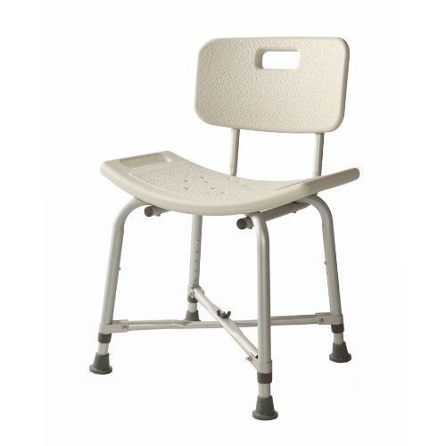 HEALTHLINE Shower Chair with Back 500lb Adjustble Height - Heavy Duty Shower Bench for Seniors & Eldery - Bariatric Shower Chair with Non-Slip Seat