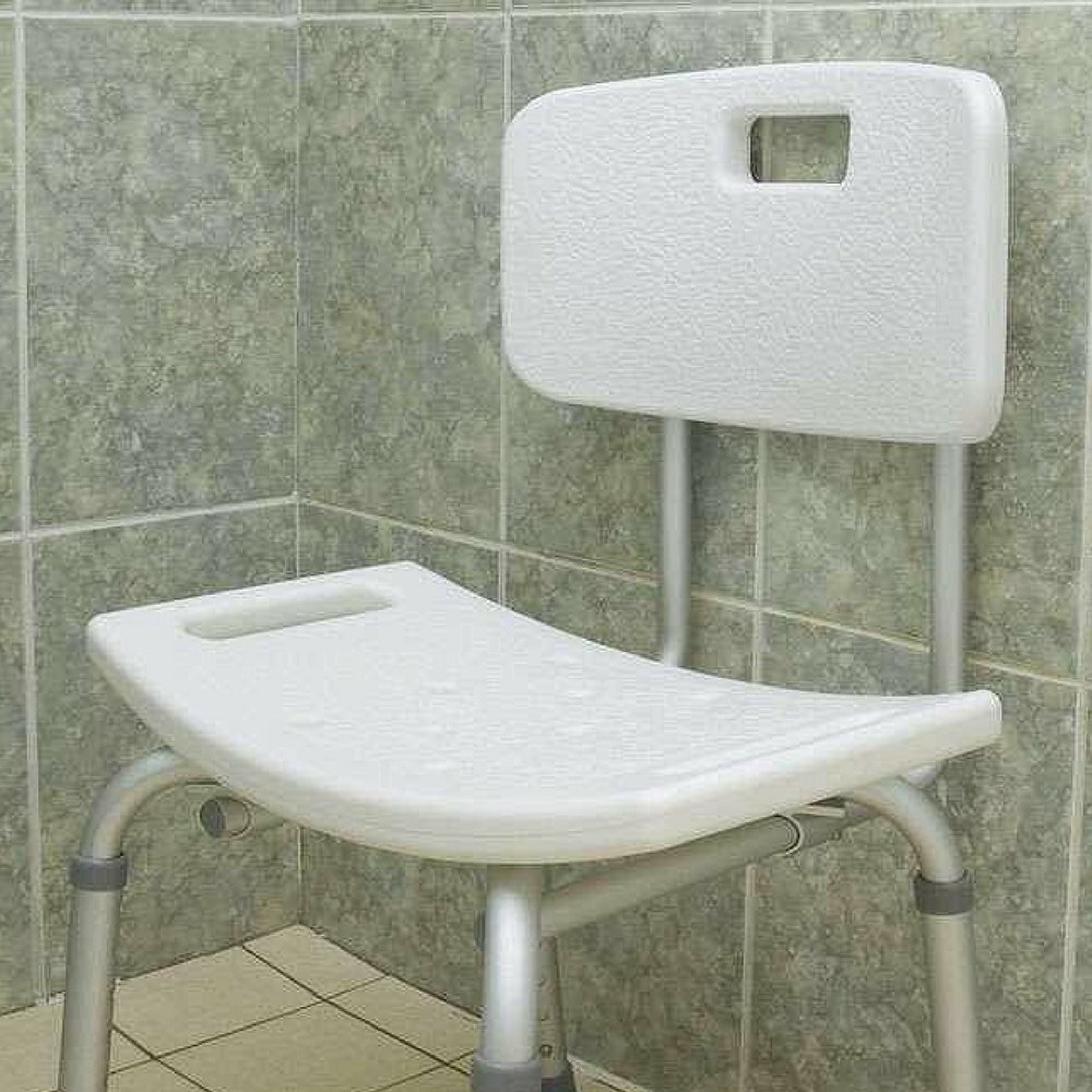 HEALTHLINE Shower Chair with Back 500lb Adjustble Height - Heavy Duty Shower Bench for Seniors & Eldery - Bariatric Shower Chair with Non-Slip Seat - Image 2