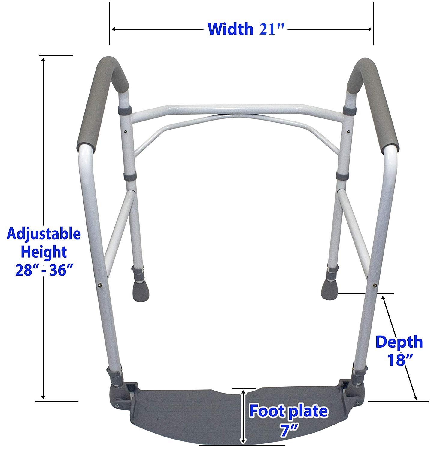 HEALTHLINE Toilet Safety Frame & Rails for Seniors - Foldable Heavy-Duty 300 LBS Toilet Handrail for Bathroom with Grab Bars for Adults - Adjustable Height Hand Rail for Toilet Seat for Elderly - Image 3
