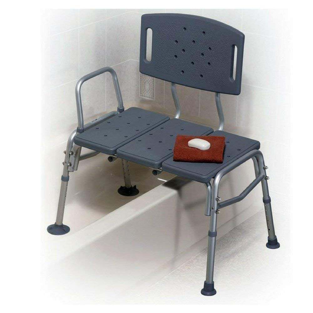HEALTHLINE Transfer Bench Adjustable Height 500 Lbs, Heavy Duty Bariatric Tub Transfer Bench with Back, Non-Slip Seat, Bath Shower Bench Chair for Bathroom for Elderly Disabled - Image 2
