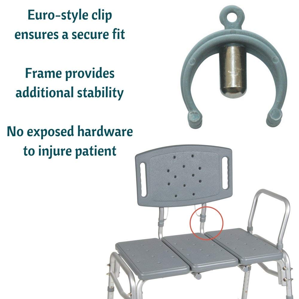 HEALTHLINE Transfer Bench Adjustable Height 500 Lbs, Heavy Duty Bariatric Tub Transfer Bench with Back, Non-Slip Seat, Bath Shower Bench Chair for Bathroom for Elderly Disabled - Image 6
