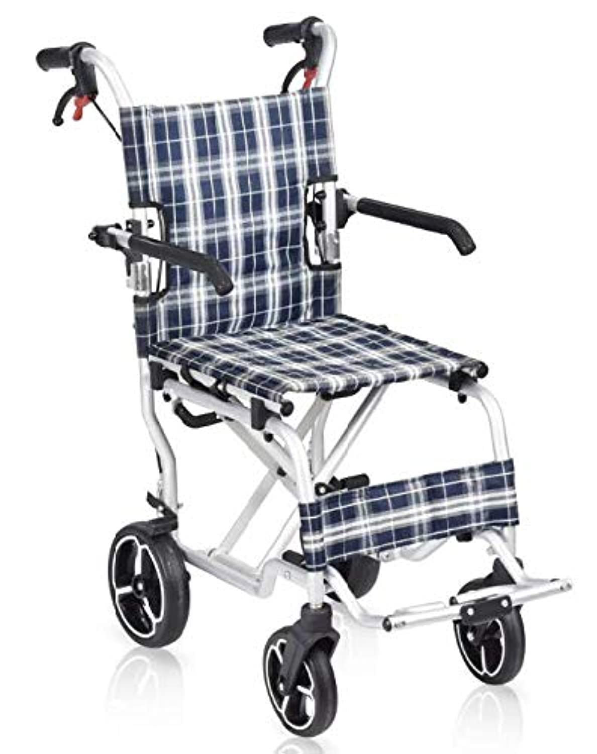 HEALTHLINE Transport Wheelchair Lightweight Foldable Aluminum 19" W/Flip up Legrest and Carrying Bag (only 18 lbs) - Image 4