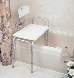 HEALTHLINE Tub Transfer Bench, Lightweight Medical Bath and Shower Chair with Back, Non-Slip Seat, Transfer Bench for Elderly and Disabled, Medical Bath Shower Chair, Adjustable Height, White - Image 2