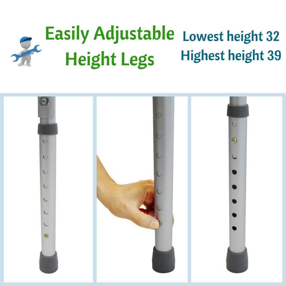HEALTHLINE Walker Folding Deluxe 2 Button Without Wheels, Lightweight Foldable Mobility Walker No Wheels for Adult Seniors Disabled, Adjustable Height for Short, Average and Tall People - Image 5