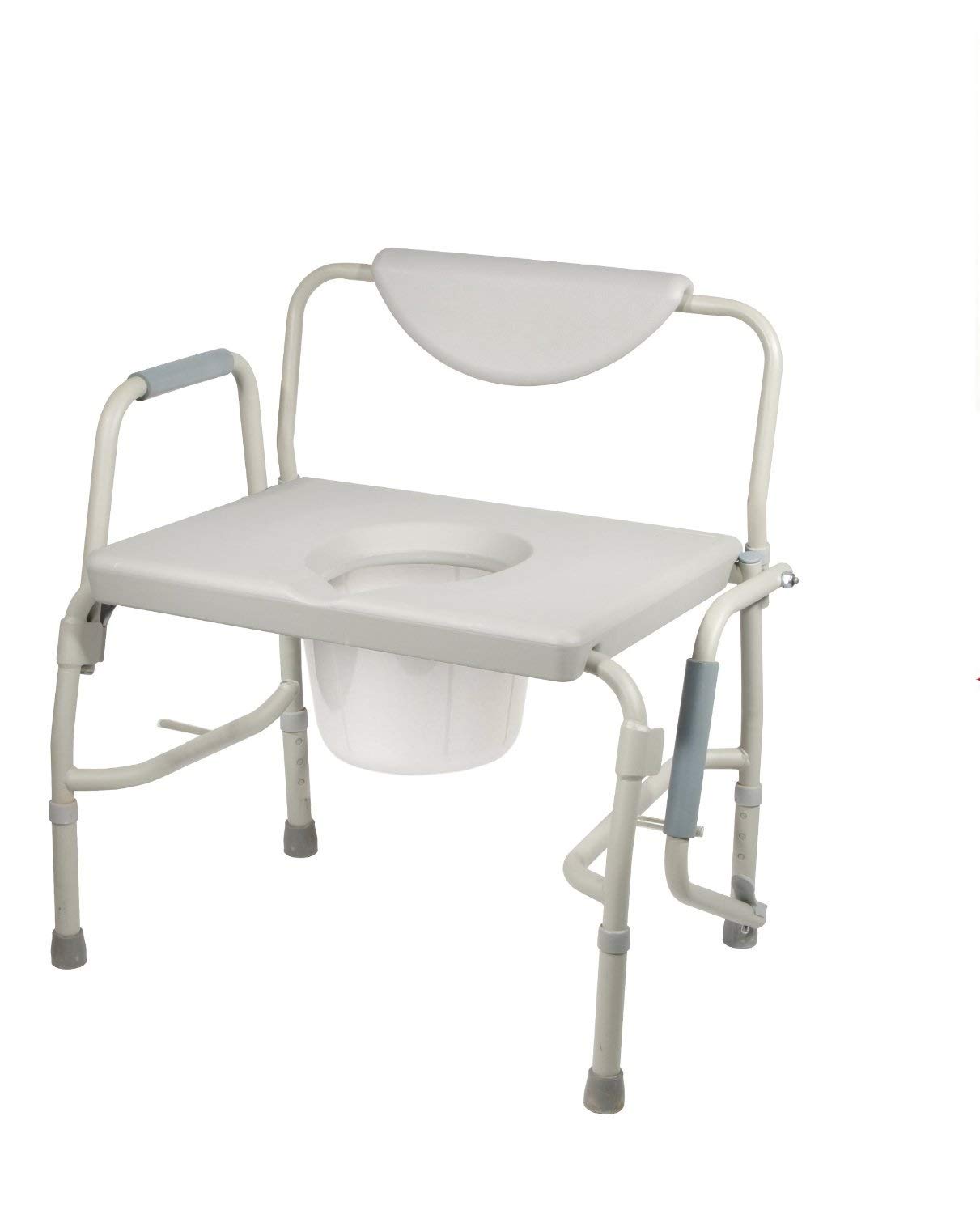 Heavy Duty Drop Arm Bariatric Commode Bedside Commode Toilet Chair 1000 lbs with Arms and Bathroom Safety Frame for Elderly, Adults Adjustable Seat Height, Extra-Wide - Image 3