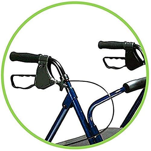 Heavy Duty Medical Bariatric Heavy Duty Rollator Walker with Seat and 4 Wheels,with Large Seat for Seniors, 8 Inch Wheels 400LB,Basket and Brakes, By Healthline Trading (Black) - Image 6