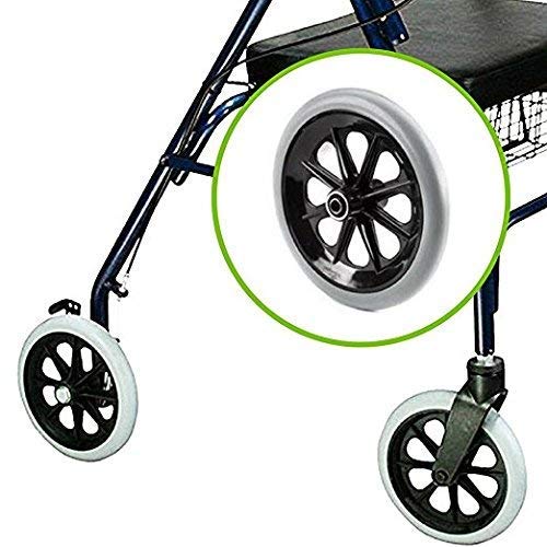 Heavy Duty Medical Bariatric Heavy Duty Rollator Walker with Seat and 4 Wheels,with Large Seat for Seniors, 8 Inch Wheels 400LB,Basket and Brakes, By Healthline Trading (Black) - Image 7