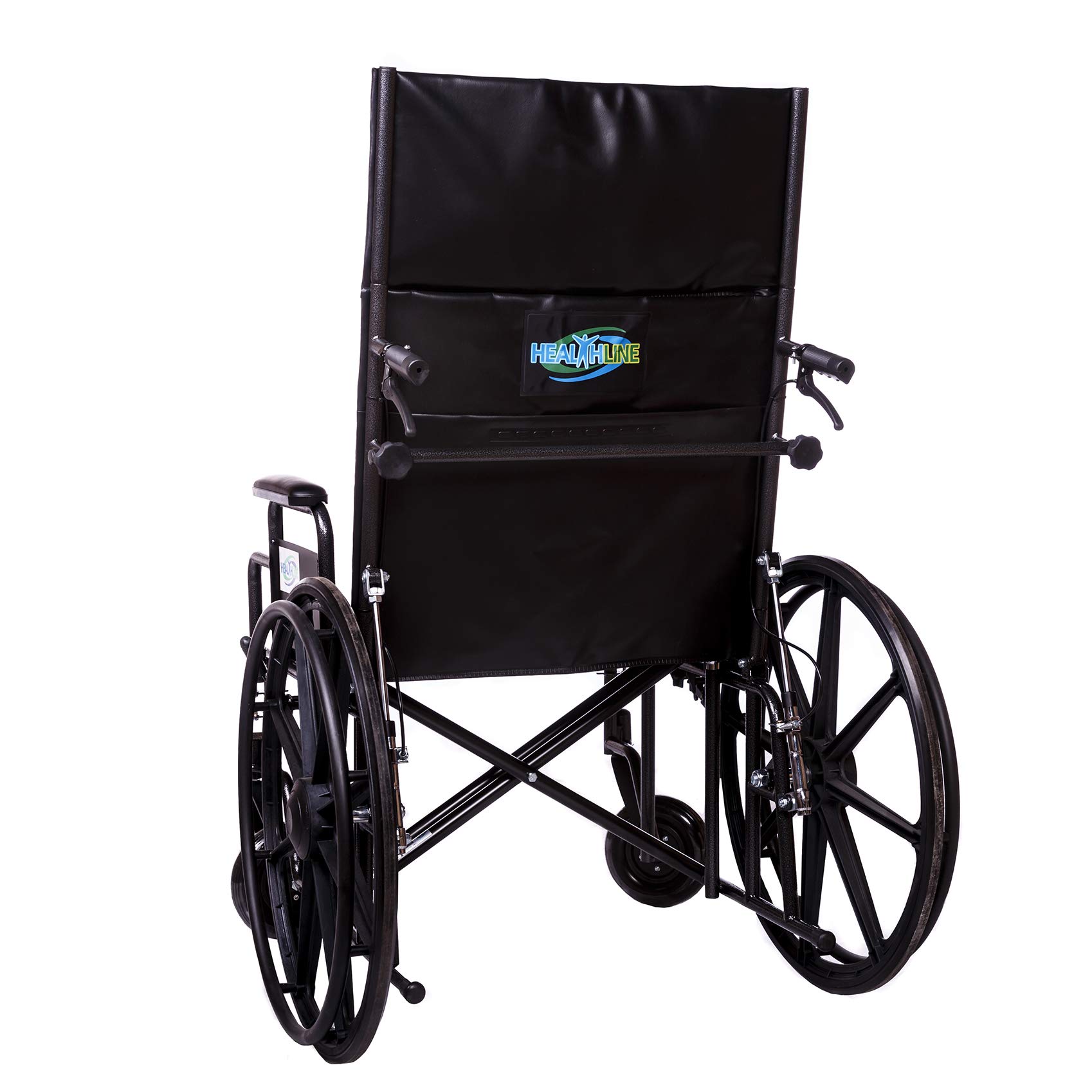 Wheelchair Reclining Back Heavy Duty Bariatric Desk Arm Padded Detachable with Cushioned Head Immobilizer and ELR (450lb) (24" seat) - Image 6